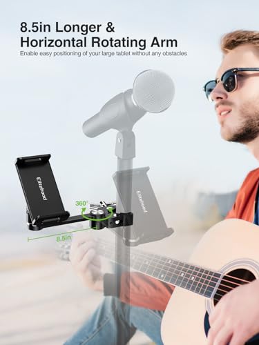 Adjustable iPad and Tablet Holder for Mic Stands and Tripods