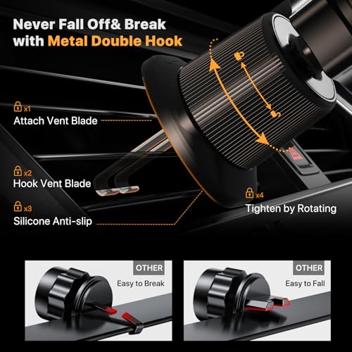 Miracase Metal Hook Car Phone Holder for iPhones, Androids & Smartphones