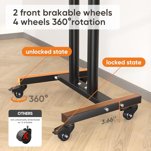 Portable TV Stand for Up to 60-inch TVs, Supports 88lbs