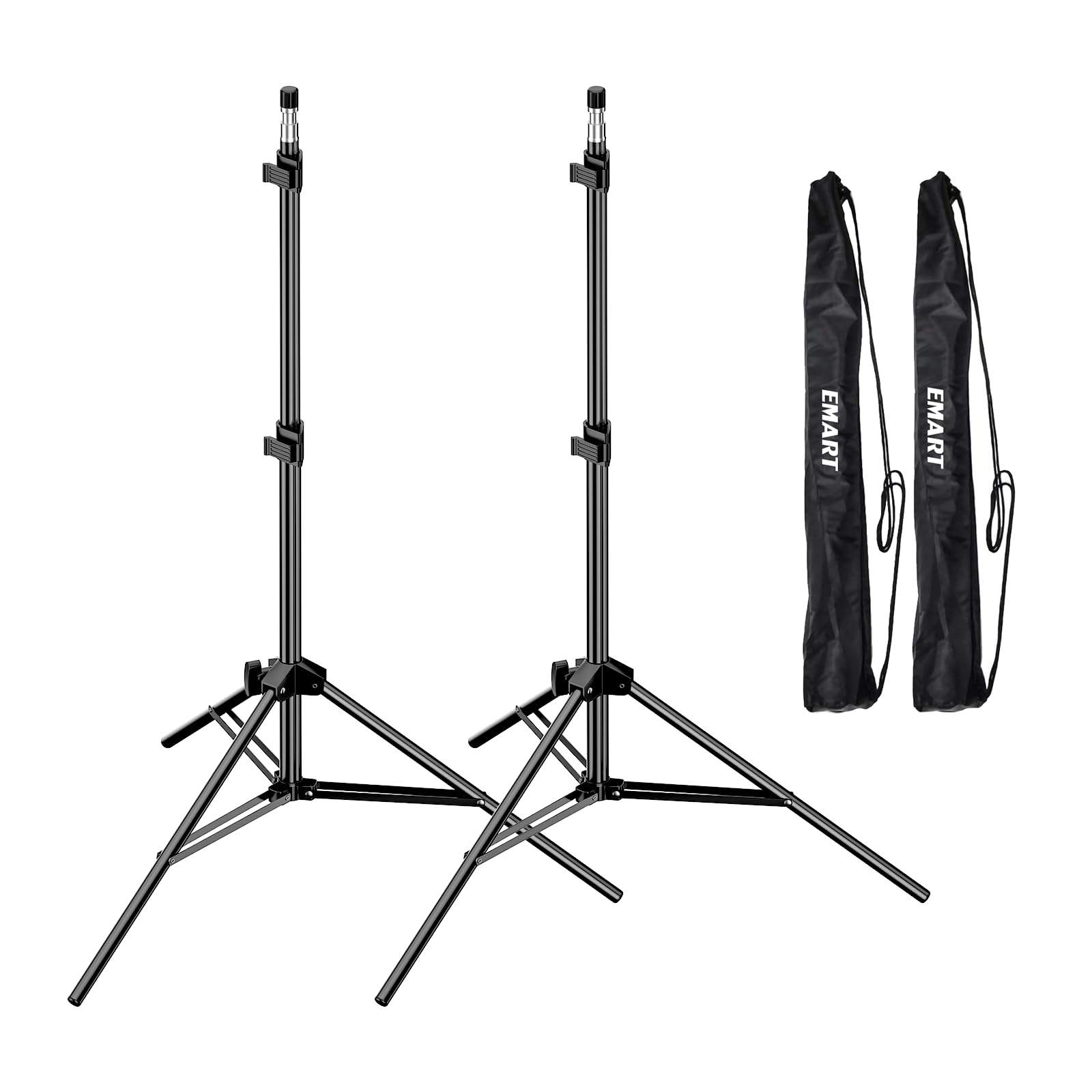 Portable 7 ft Photography Light Stand - 2 Pack with Case