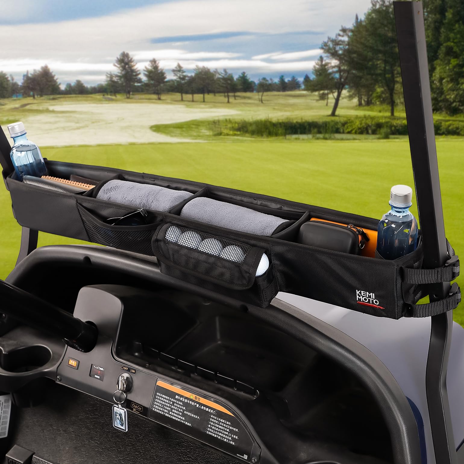 KEMIMOTO EZGO Compatible Golf Cart Front Storage Basket, Black